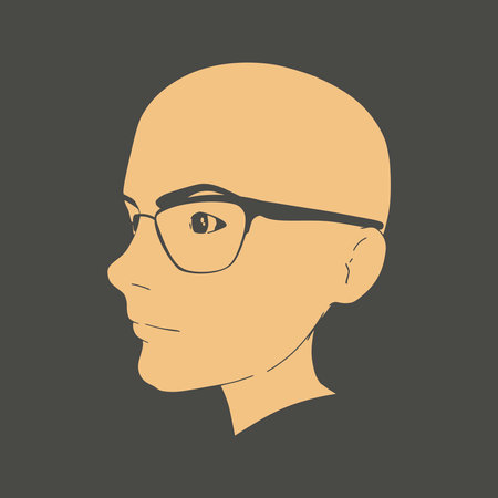 Silhouette of a female head.のイラスト素材