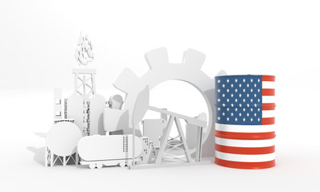 Energy generation and heavy industry. 3D rendering.の写真素材