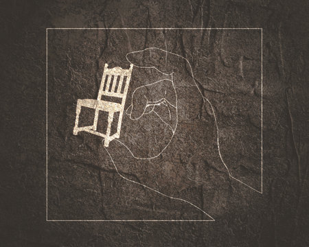 Chair icon. Furniture production emblem.の写真素材