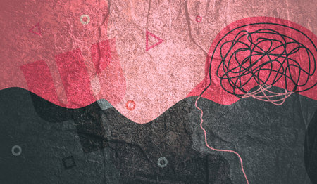 Psychological concept. Chaotic thought process