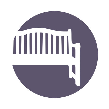 Park black bench silhouetteのイラスト素材