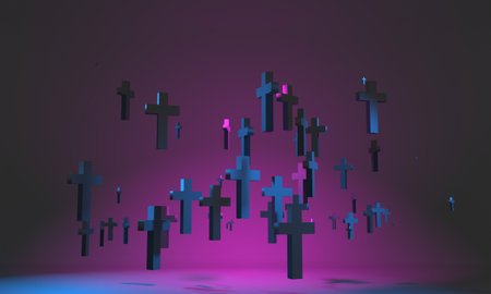 Christianity concept illustration. 3D renderingの写真素材