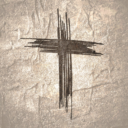 Ash Wednesday holiday element for banner or leaflet.の写真素材