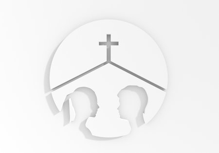Church emblem. Christianity concept illustration. 3D renderingの写真素材