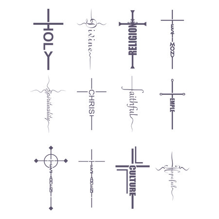 Illustration with the word forming a crucifix.のイラスト素材