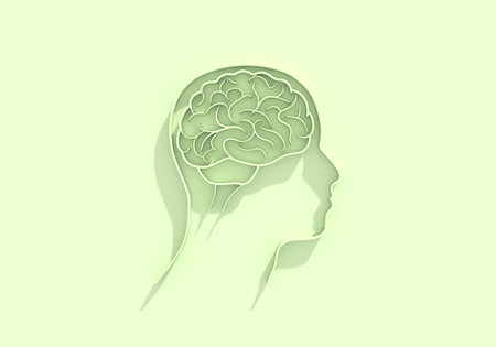 Profile of the head of a man. Brochure template. Mental health and education relative design....