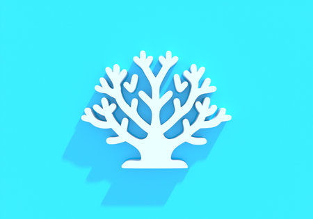 Oceanic coral emblem minimalist design. 3D renderの写真素材