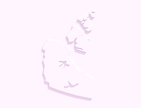 Map of Northwest Territories. Concept of travel and geography of Canada. 3D render.の写真素材