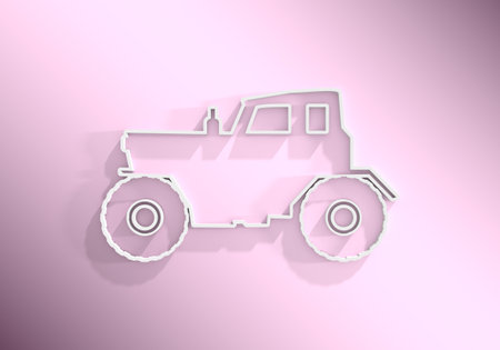 Agricultural machinery. Vehicle for field farm work. Industrial tractor transport icon. 3D renderの写真素材
