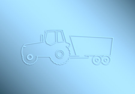 Agricultural machinery. Vehicle for field farm work. Industrial tractor transport icon. 3D renderの写真素材