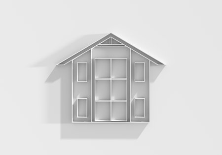 Suburban house. For web design and application interface. Real estate business illustration. 3D renderの写真素材
