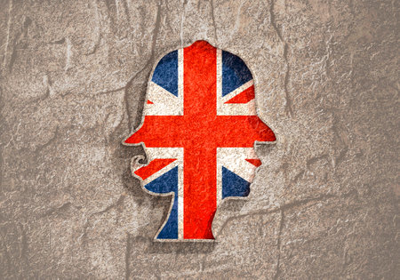 Metropolitan policewoman face side view icon. Elegant silhouettes of a female head. Avatar profile sign.の写真素材