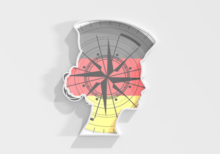 Portrait of flight attendant. Face side view icon. Elegant silhouettes of a female head. Avatar profile sign. 3D renderの写真素材