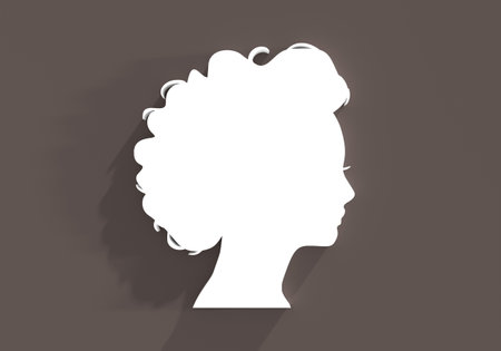 Young woman face side view icon. Elegant silhouette of a female head. Avatar profile sign. 3D renderの写真素材