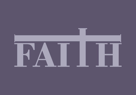 Faith word lettering design. Religion concept illustrationのイラスト素材
