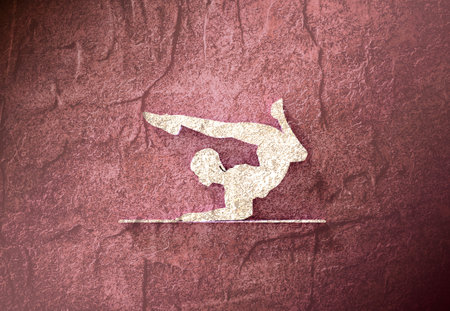 Young female workout. Sport girl doing stretching exercise. Sport fashion girl silhouette.の写真素材
