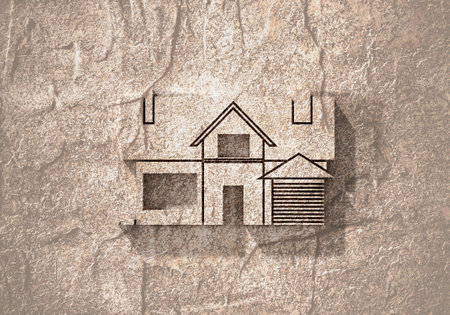 Suburban house. For web design and application interface. Real estate business illustration.の写真素材