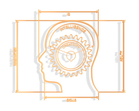 Personal growth and development. Business, psychology and education concept. Human head silhouette...