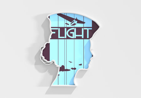 Woman head silhouette. 3D rendering