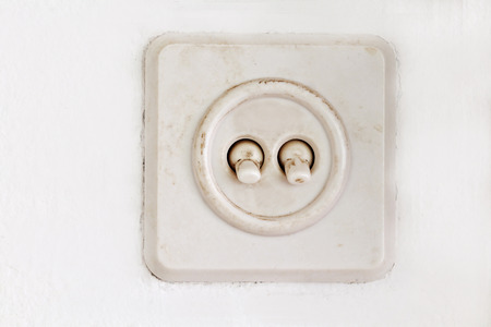 Switch socket install on the wallの写真素材