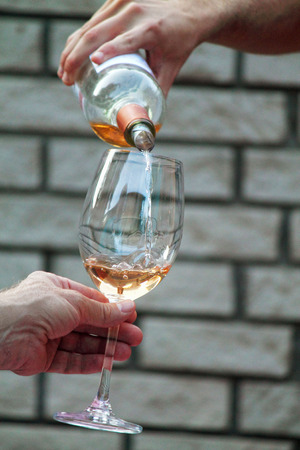 offers with wineの写真素材