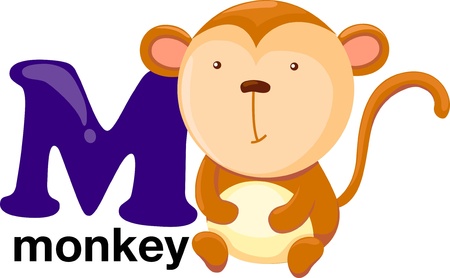 animal alphabet letter-mのイラスト素材