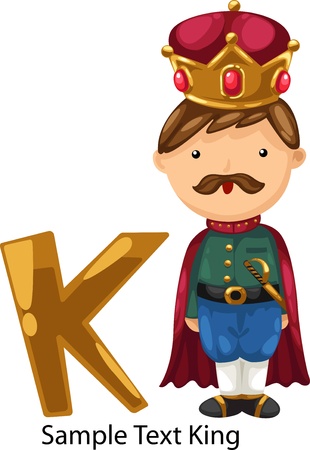 illustration isolated ALPHABET LETTER K-King のイラスト素材