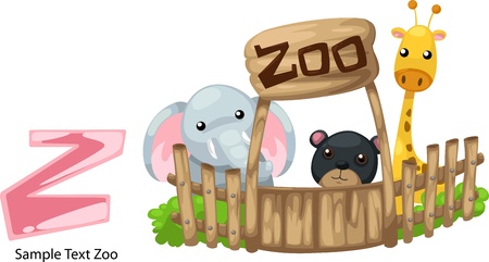 illustration isolated ALPHABET LETTER Z-Zoo のイラスト素材