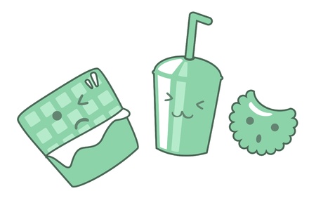 Dessert set illustration of isolated on white background のイラスト素材