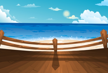 Beautiful Sea Landscape Background vector のイラスト素材
