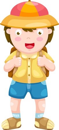 Kid vector illustration on a white background のイラスト素材