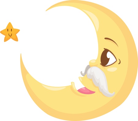 moon illustration on a white backgroundのイラスト素材
