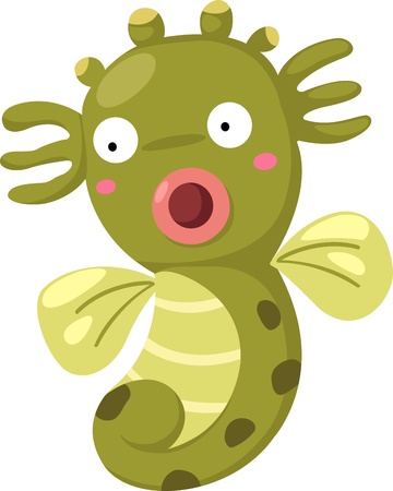 illustration sea horse white background のイラスト素材