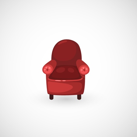 illustration of isolated red armchair のイラスト素材