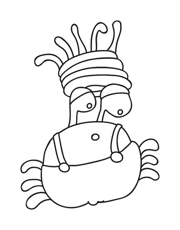 illustration of isolated hand drawn crab vector のイラスト素材