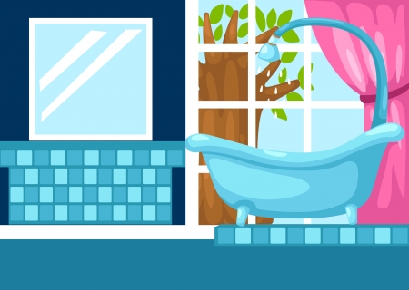 illustration of bathroom vectorのイラスト素材