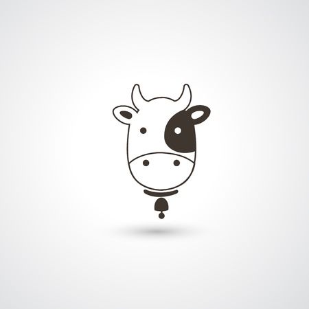 Cow head icon vectorのイラスト素材