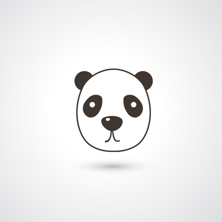 Panda head icon vector のイラスト素材