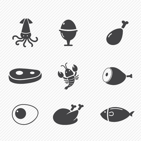food icons isolated on white background のイラスト素材