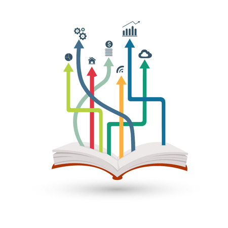 Open book infographicのイラスト素材