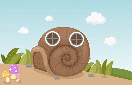 Illustration of a snail houseのイラスト素材