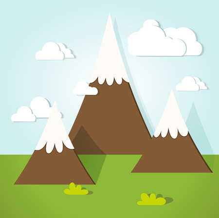 Mountain landscape paperのイラスト素材