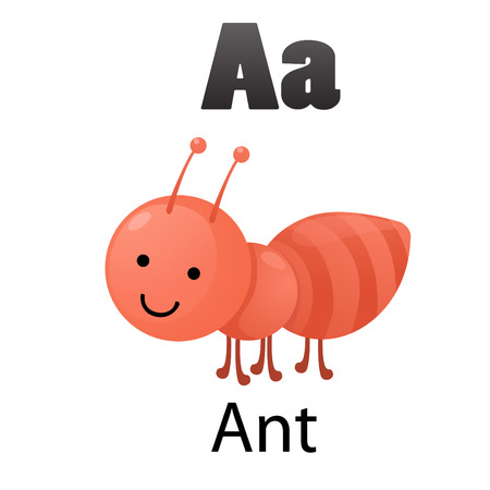 Alphabet A with antのイラスト素材