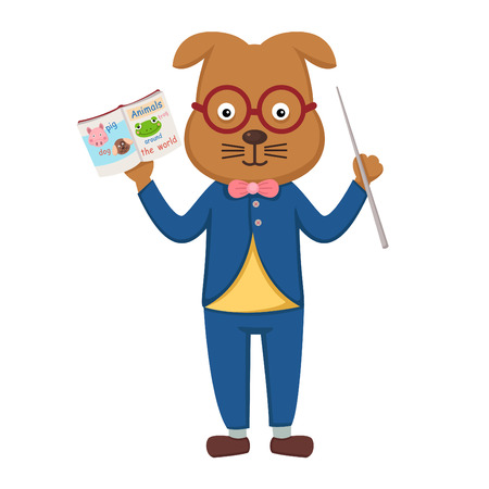 Teacher dog in the classroomのイラスト素材