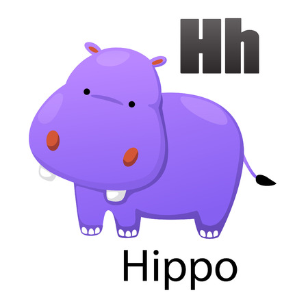Alphabet H with Hippoのイラスト素材