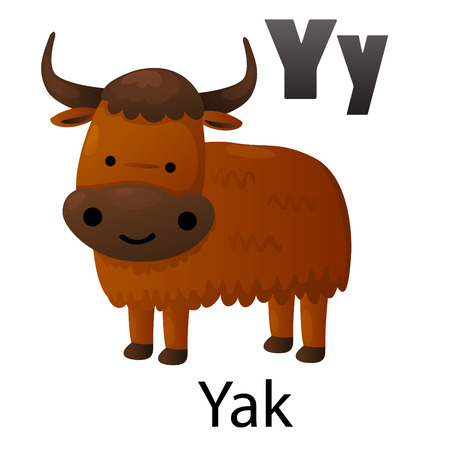Alphabet Y with yakのイラスト素材