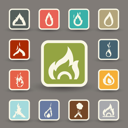 Fire icons vector eps10のイラスト素材