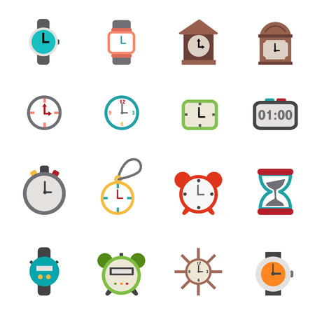 illustration of clocks icons のイラスト素材