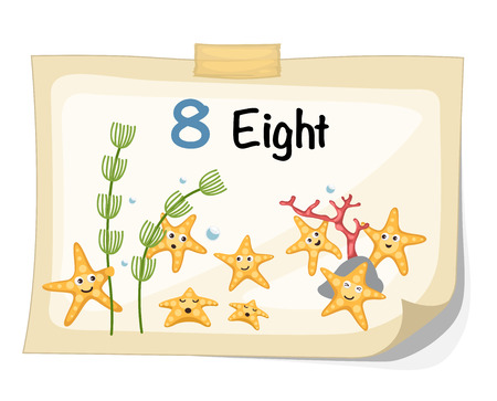 Illustrator of number eight starfish vectorのイラスト素材