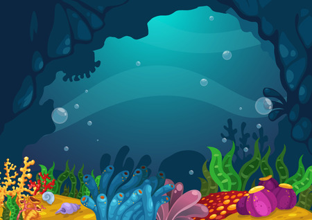 Illustration of under the sea background vectorのイラスト素材